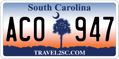 SC license plate ACO947
