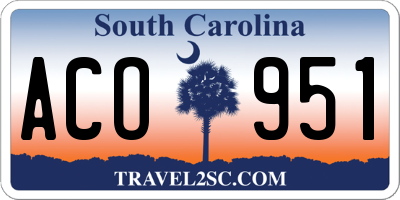 SC license plate ACO951