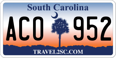 SC license plate ACO952