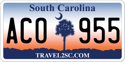 SC license plate ACO955