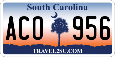 SC license plate ACO956