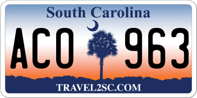 SC license plate ACO963