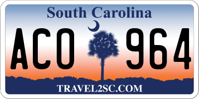 SC license plate ACO964
