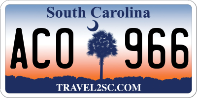 SC license plate ACO966