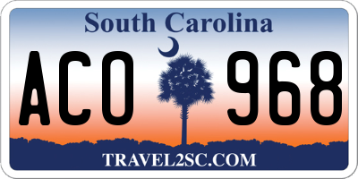SC license plate ACO968