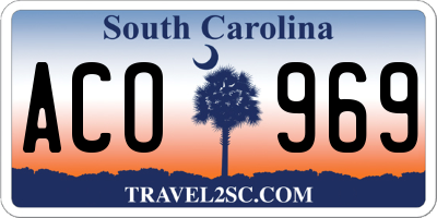 SC license plate ACO969