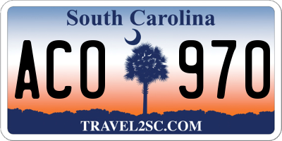 SC license plate ACO970