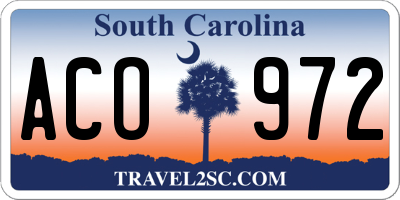 SC license plate ACO972