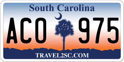 SC license plate ACO975
