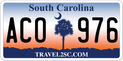 SC license plate ACO976