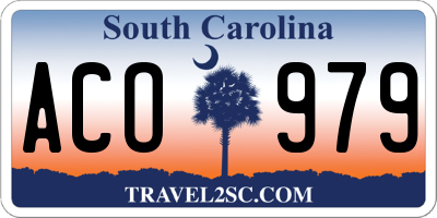 SC license plate ACO979