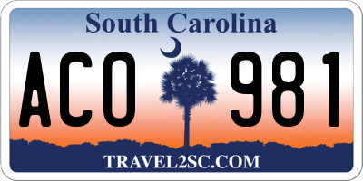 SC license plate ACO981