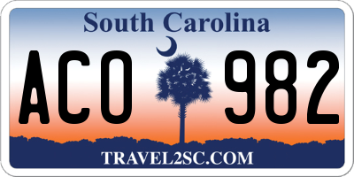 SC license plate ACO982
