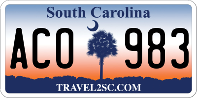 SC license plate ACO983