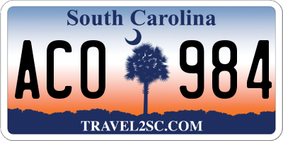 SC license plate ACO984