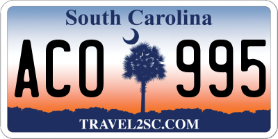 SC license plate ACO995