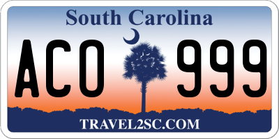 SC license plate ACO999