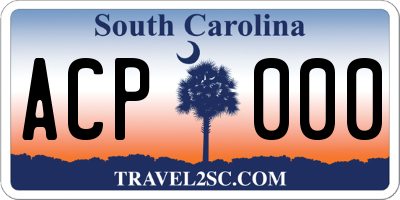 SC license plate ACP000