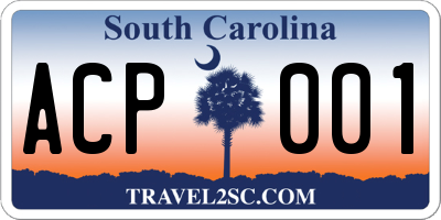 SC license plate ACP001