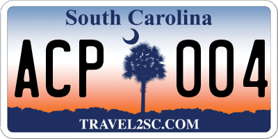 SC license plate ACP004
