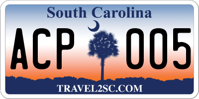 SC license plate ACP005