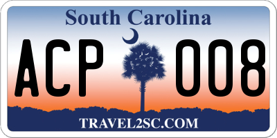 SC license plate ACP008