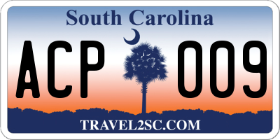 SC license plate ACP009