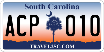 SC license plate ACP010