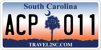 SC license plate ACP011