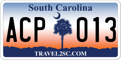 SC license plate ACP013