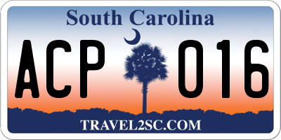 SC license plate ACP016