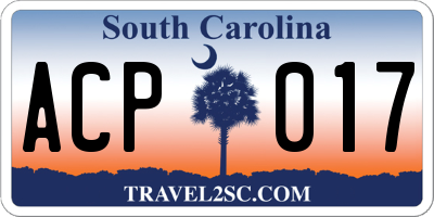 SC license plate ACP017