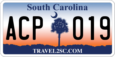 SC license plate ACP019