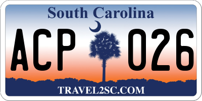 SC license plate ACP026