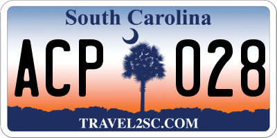 SC license plate ACP028