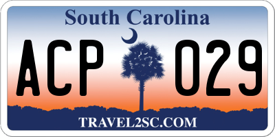 SC license plate ACP029