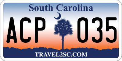 SC license plate ACP035