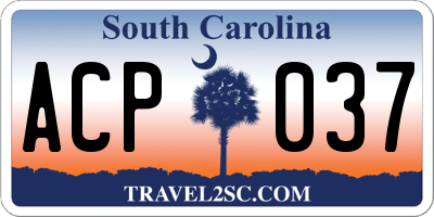 SC license plate ACP037