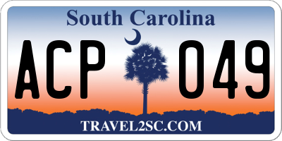 SC license plate ACP049