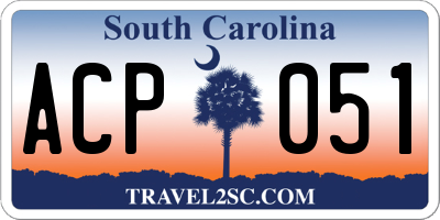 SC license plate ACP051