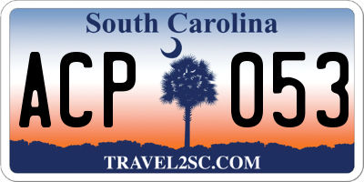 SC license plate ACP053