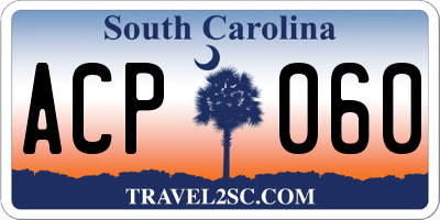 SC license plate ACP060