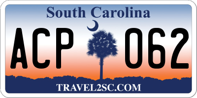SC license plate ACP062