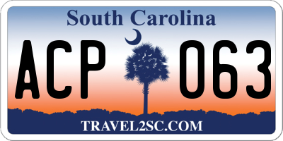 SC license plate ACP063