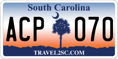SC license plate ACP070