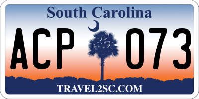 SC license plate ACP073