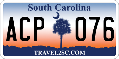 SC license plate ACP076