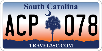 SC license plate ACP078