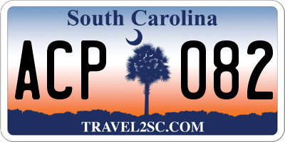 SC license plate ACP082