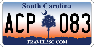 SC license plate ACP083